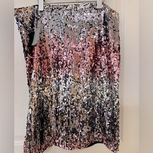 Forever21, Sequin Skirt, Chambray, Size XL